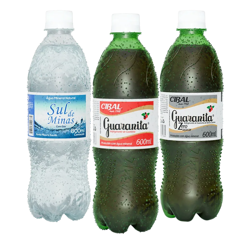 Embalagens 600 ml da família Guaranita